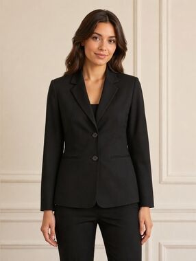 Black Label By Evan Picone Women's Classic Black Suit Blazer. EUC, Size 4P